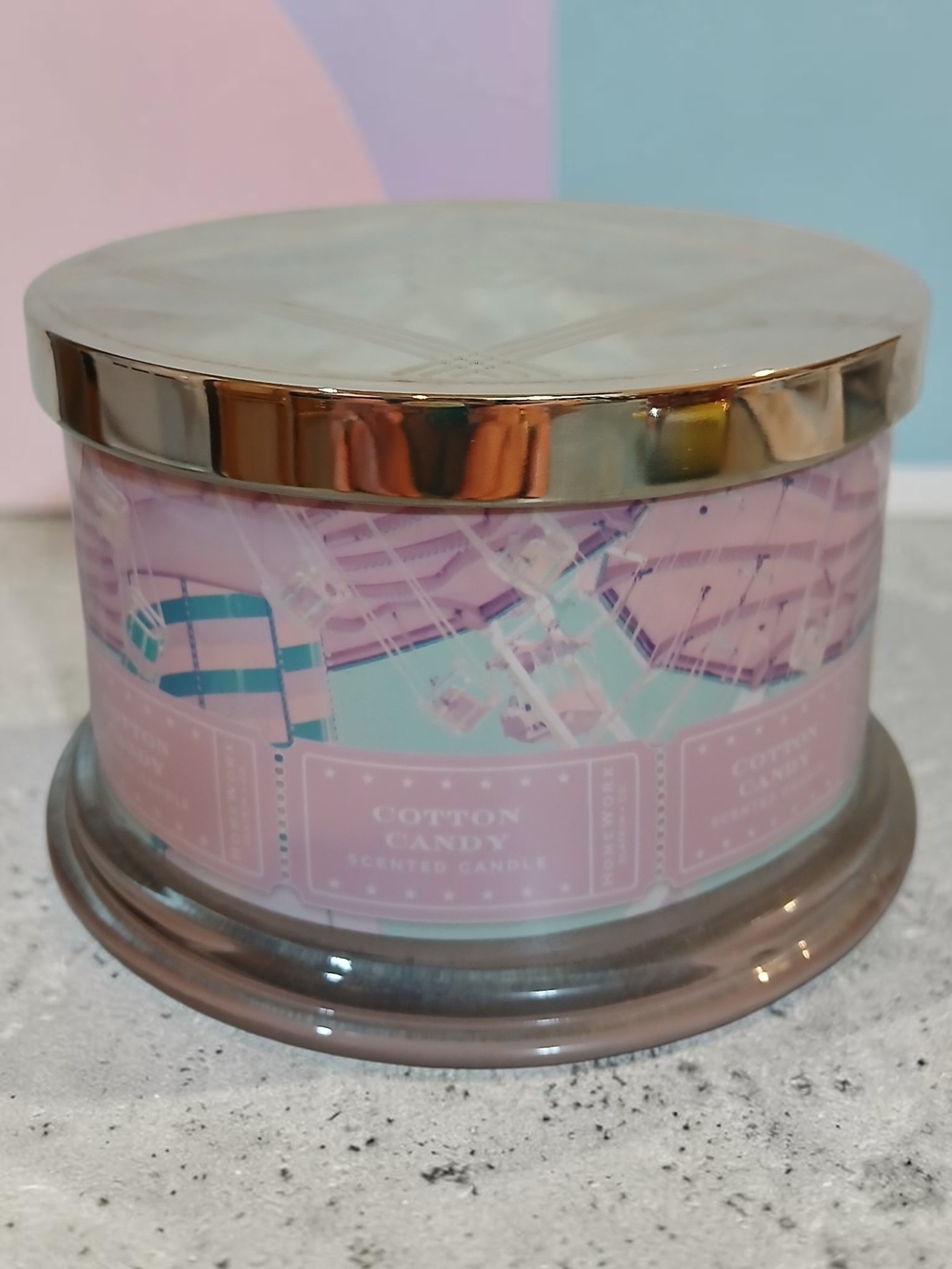 Cotton Candy Scented Candle - Pastel Pink Decorative Jar